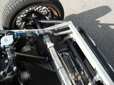 Stainless pipes and hoses back of radiator